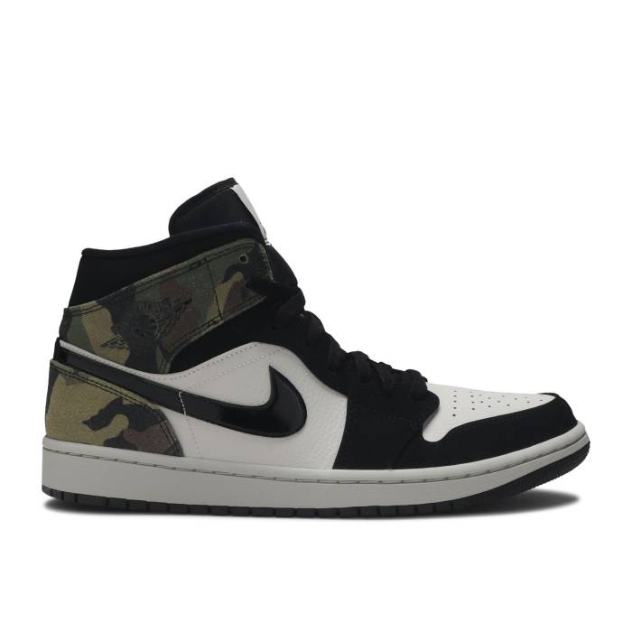 ナイキ　エアジョーダン Air Jordan 【 Jordan 1 Mid 'Camo' Men Light Bone/Black 】 ミッド 靴 メンズ靴 スニーカー メンズ 黒色 ブラック