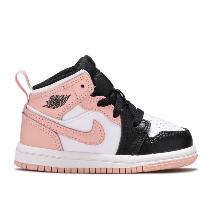 楽天スニケスナイキ　エアジョーダン Air Jordan 【 Jordan 1 Mid Td 'Crimson Tint' Infant White/Black/Crimson Tint 】 ミッド キッズ ベビー マタニティ ベビーファッション 靴 スニーカー ベビー 白色 ホワイト 黒色 ブラ