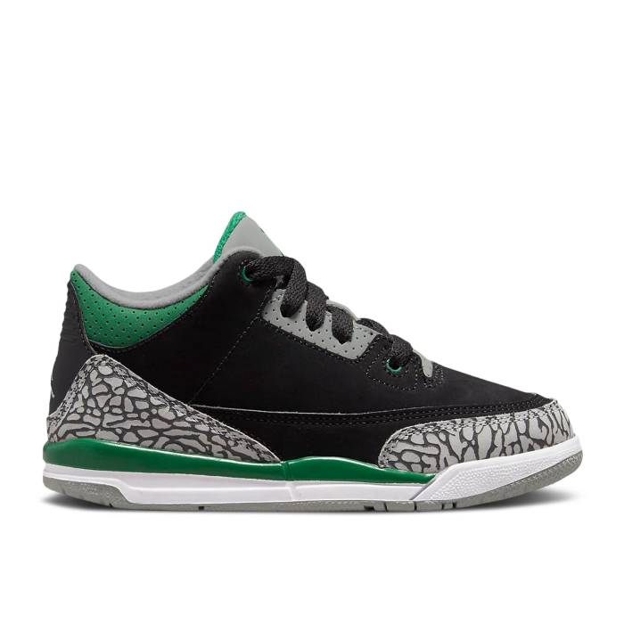 ʥ硼 Air Jordan  Jordan 3 Retro Ps 'Pine Green' Youth Black/Si...
