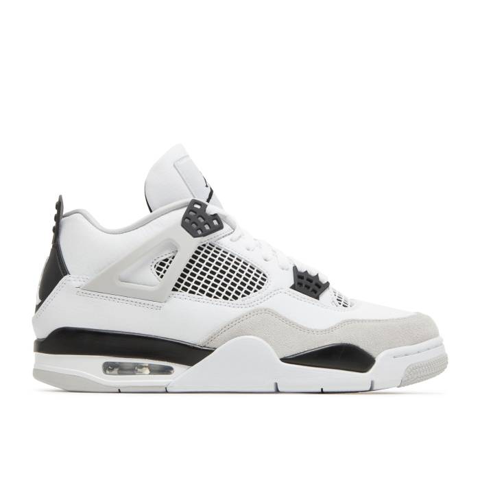 ナイキ　エアジョーダン Air Jordan 【 Jordan 4 Retro 'Military Black' Men White/Black/Neutral Grey 】 レトロ 靴 メンズ靴 スニーカー メンズ 白色 ホワイト 黒色 ブラック 灰色 グレー
