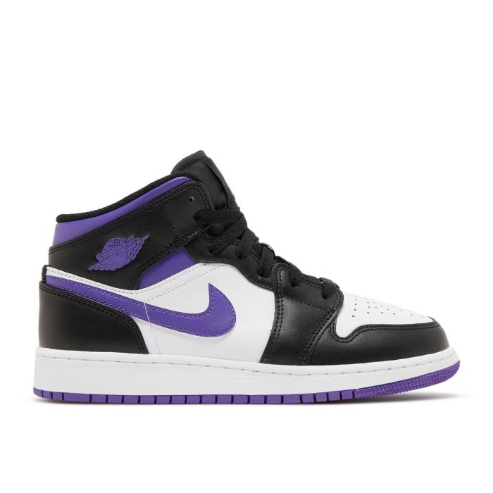 楽天スニケスナイキ　エアジョーダン Air Jordan 【 Jordan 1 Mid Gs 'Dark Iris' Youth Black/Dark Iris/White/Court Purple 】 ミッド キッズ ベビー マタニティ キッズファッション 靴 スニーカー ジュニア キッズ 黒色 ブラッ
