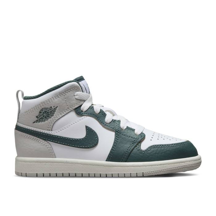 ʥ硼 Air Jordan  Jordan 1 Mid Se Ps 'Oxidized Green' Youth Whi...