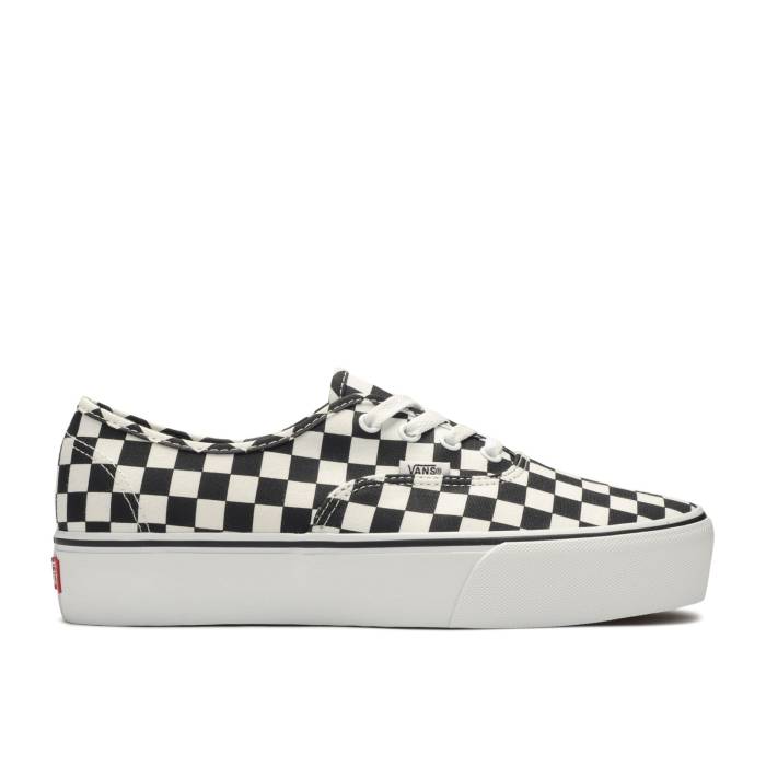 ヴァンズ Vans 【 Authentic Platform 'Checkerboard' Men True White/Black 】 オーセンティック 靴 ...