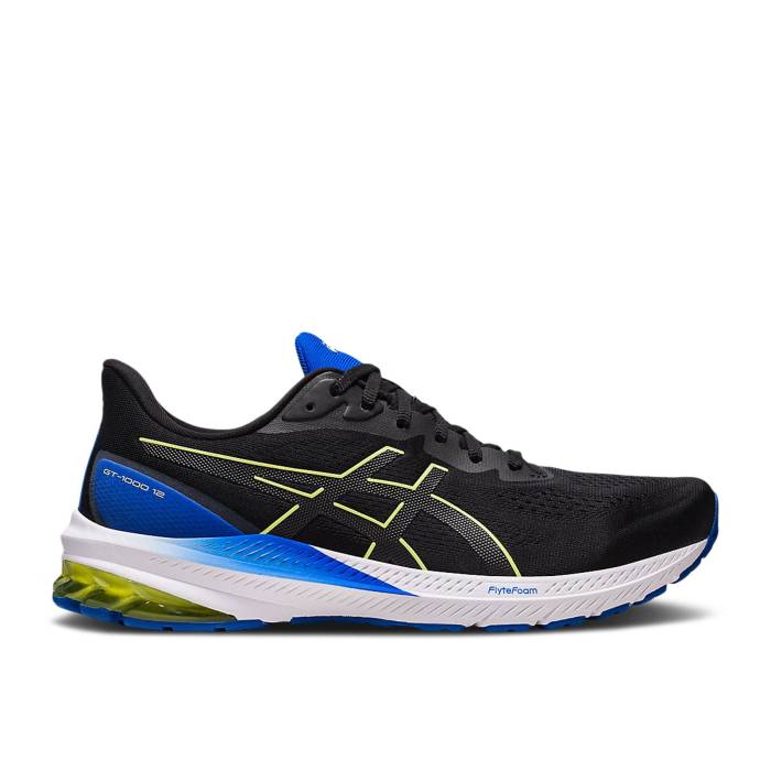 アシックス Asics 【 Gt 1000 12 'Black Blue Yellow' Men Black/Glow Yellow 】 青色 ブルー 靴 メンズ靴 スニーカー メンズ 黒色 ブラック yellow 黄色・イエロー