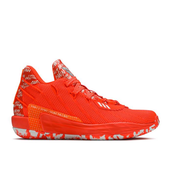 アディダス Adidas 【 Dame 7 'I Am My Own Fan - Solar Red' Men Solar Red/Cloud White/Solar Red 】 靴 メンズ靴 スニーカー メンズ Red 赤・レッド 白色 ホワイト