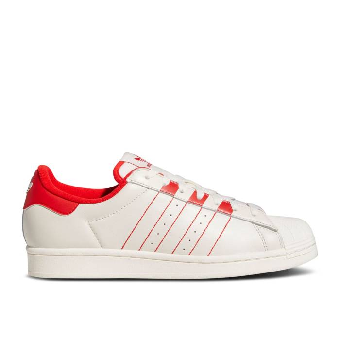 アディダス Adidas 【 Superstar 'White Vivid Red' Men Cloud White/Vivid Red/Cloud White 】 Superstar スーパースター 靴 メンズ靴 スニーカー メンズ 白色 ホワイト Red 赤・レッド
