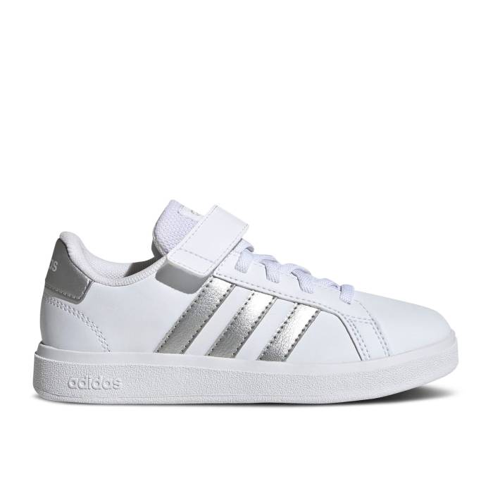 アディダス Adidas 【 Grand Court 2.0 Little Kid 'White Matte Silver' Youth Cloud White...