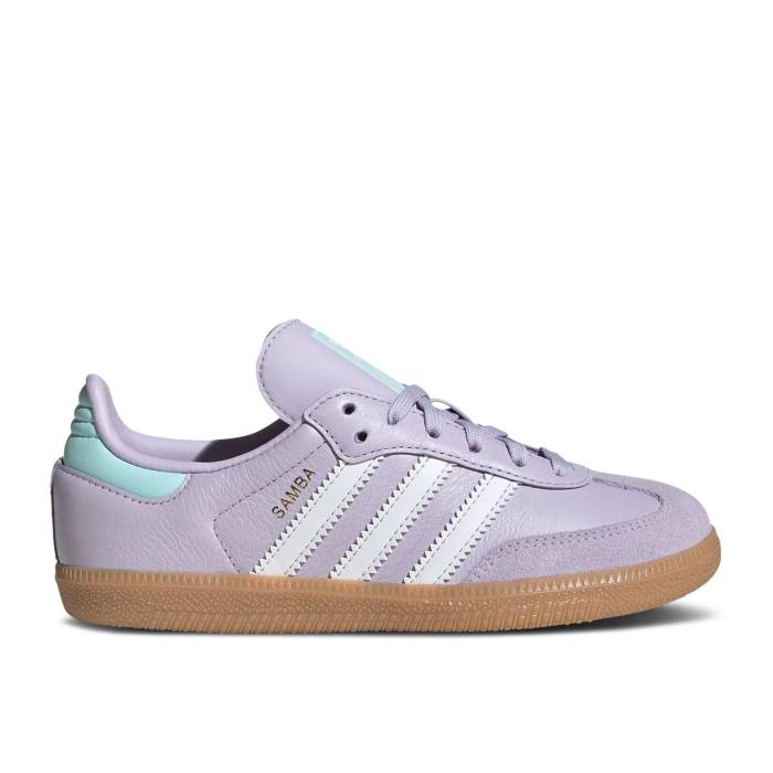 楽天スニケスアディダス Adidas 【 Samba Og C 'Silver Dawn Aqua' Youth Silver Dawn/Crystal White/Semi Flash Aqua 】 サンバ キッズ ベビー マタニティ キッズファッション 靴 スニーカー ジュニア キッズ Silver 銀色・シルバー