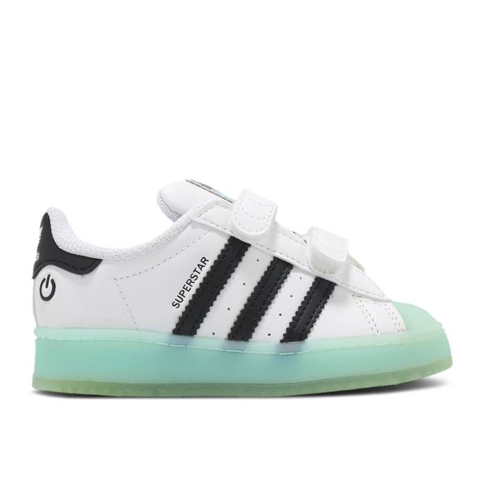 楽天スニケスアディダス Adidas 【 Superstar Cf I 'Led Lights - White Semi Flash Aqua' Infant Cloud White/Semi Flash Aqua/Core Black 】 Superstar スーパースター 白色 ホワイト キッズ ベビー マタニティ ベビーファッション 靴 スニ