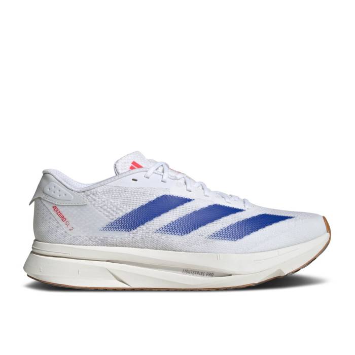アディダス Adidas 【 Adizero Sl2 'White Royal Blue' Men Cloud White/Royal Blue/Pure Ruby 】 アディゼロ 靴 メンズ靴 スニーカー メンズ 白色 ホワイト 青色 ブルー ピュア