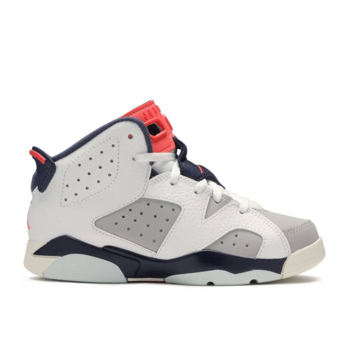 ʥ硼 Air Jordan  6 Retro Ps 'Tinker' Youth White/Red-Grey  ...