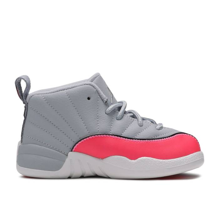 ʥ硼 Air Jordan  12 Retro Td 'Wolf Grey Racer Pink' Infant Wol...
