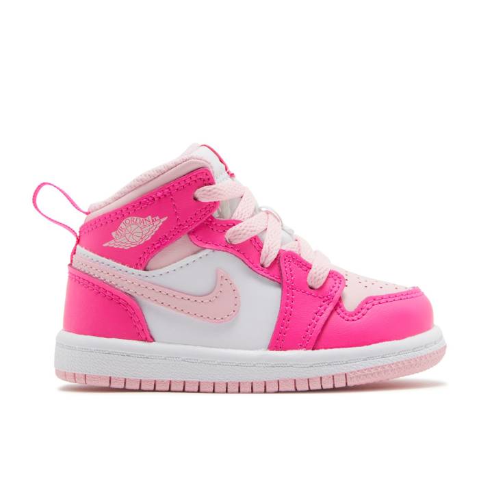 ナイキ エアジョーダン Air Jordan 【 Jordan 1 Mid Td 'Fierce Pink' Infant White/Medium Soft Pink/Fierce Pink 】 ミッド キッズ ベビー マタニティ ベビーファッション 靴 スニーカー ベビー 白色 ホワイト pink