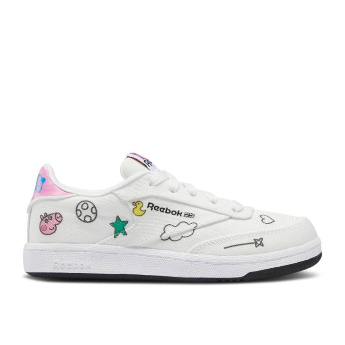 楽天スニケスリーボック Reebok 【 Peppa Pig X Club C Slip-On 4 J 'Play Dreamy' Youth Footwear White/Core Black/Footwear White 】 クラブ slip-on スリッポン キッズ ベビー マタニティ キッズファッション 靴 スニーカー ジュニア