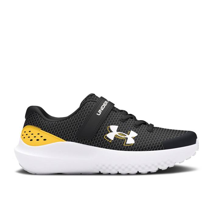 楽天スニケスアンダーアーマー Under Armour 【 Surge 4 Ps 'Black Taxi' Youth Black/Taxi/White 】 キッズ ベビー マタニティ キッズファッション 靴 スニーカー ジュニア キッズ 黒色 ブラック 白色 ホワイト