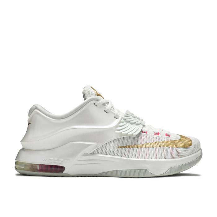 ナイキ Nike 【 Kd 7 Prm 'Aunt Pearl' Men White/Metallic Gold-Pink Pow-Pure Platinum 】 靴 メンズ..