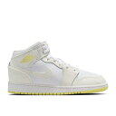 ナイキ エアジョーダン Air Jordan 【 Jordan 1 Mid Gs 'Sail Light Laser Orange' Youth Sail/Wh...
