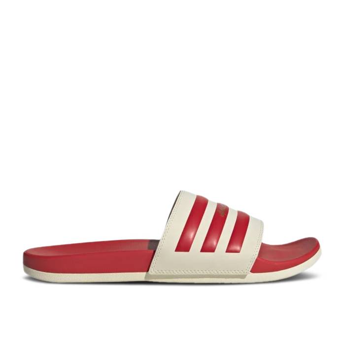 アディダス Adidas 【 Adilette Comfort Slide 'Wonder White Vivid Red' Men Wonder White/Vivid Red/Gold Metallic 】 アディレッタ Slide サンダル 白色 ホワイト 靴 メンズ靴 サンダル その他 メンズ 白色 ホワイト Red 赤