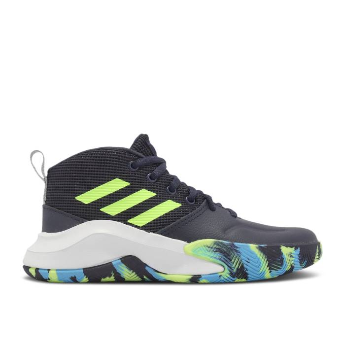 ǥ Adidas  Own The Game J Wide 'Legend Ink Signal Green' Youth Leg...