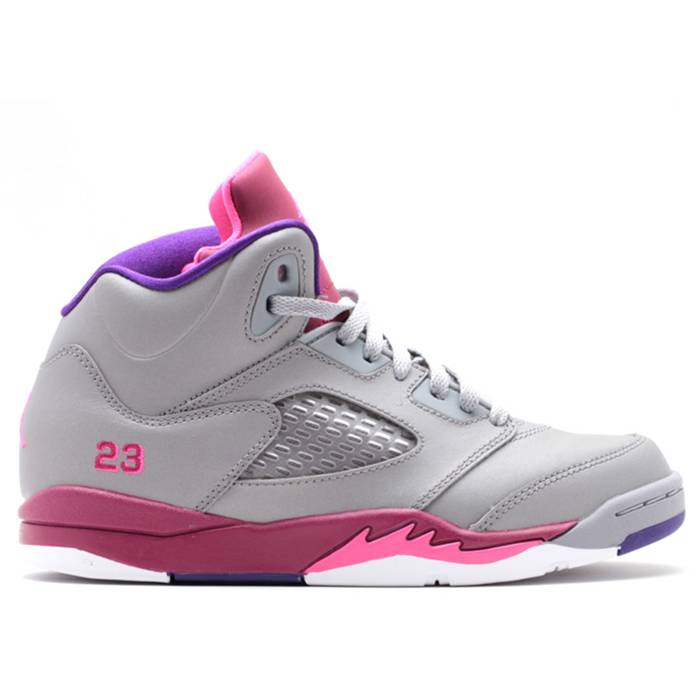 ʥ硼 Air Jordan  Jordan 5 Retro Ps Youth Cmnt Gry/Pnk Fl-Rspbr...