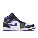 ナイキ エアジョーダン Air Jordan 【 Jordan 1 Mid 'Dark Iris' Men White/Black/Court Purple 】...