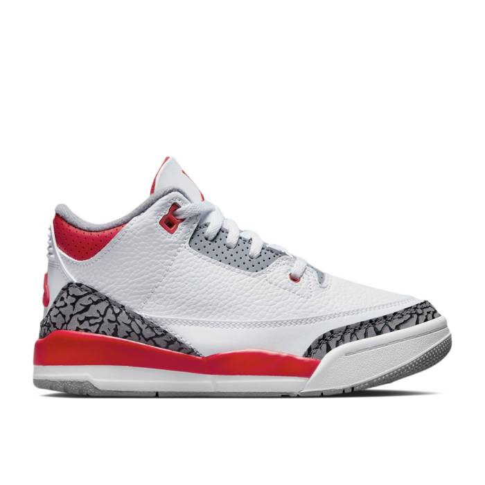 ʥ硼 Air Jordan  Jordan 3 Retro Ps 'Fire Red' 2022 Youth White...