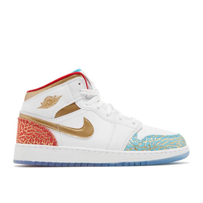 ʥ硼 Air Jordan  Jordan 1 Mid Gs 'Nc To Chi' Youth White/Metal...