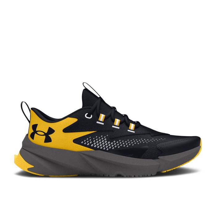 楽天スニケスアンダーアーマー Under Armour 【 Scramjet 6 Gs 'Black Taxi' Youth Black/Taxi 】 キッズ ベビー マタニティ キッズファッション 靴 スニーカー ジュニア キッズ 黒色 ブラック