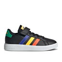アディダス Adidas 【 Grand Court J 'Black Colorblock' Youth Core Black/Lucid Blue/Cour...
