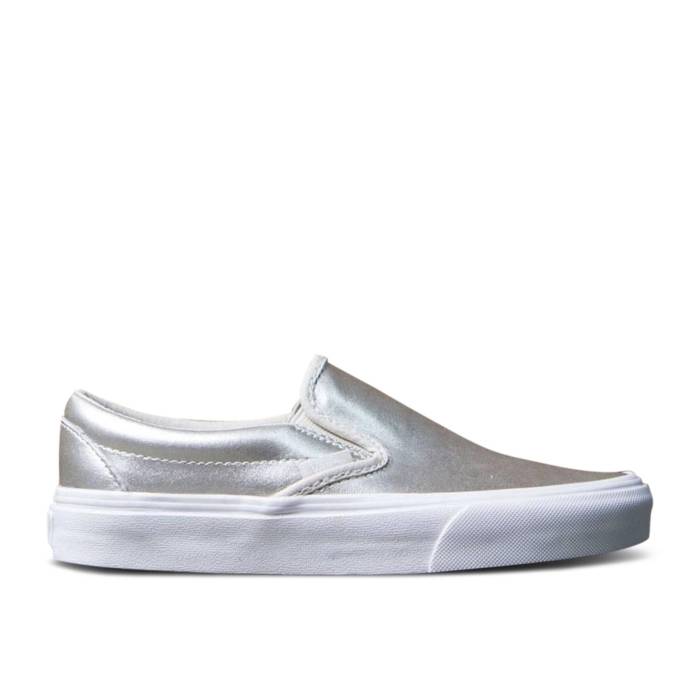 ヴァンズ Vans 【 Classic Slip-On 'Metallic Silver' Men Silver/True White 】 クラシック slip-on スリッポン メンズ Silver 銀色・シルバー 白色 ホワイト(4.0)