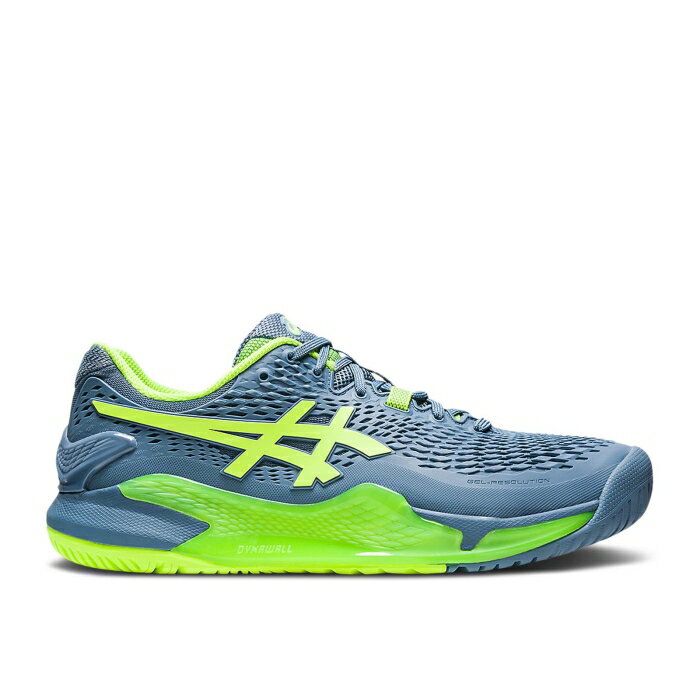 アシックス Asics 【 Gel Resolution 9 Wide 'Steel Blue Hazard Green' Men Steel Blue/Hazard Green 】 青色 ブルー 靴 メンズ靴 スニーカー メンズ Steel スティール 青色 ブルー green 緑・グリーン