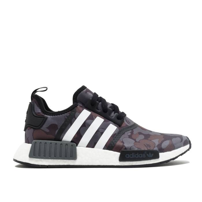 アディダス Adidas 【 A Bathing Ape X Nmd_R1 'Black Camo' Men Black Camo 】 靴 メンズ靴 スニーカー メンズ 黒色 ブラック カモ柄