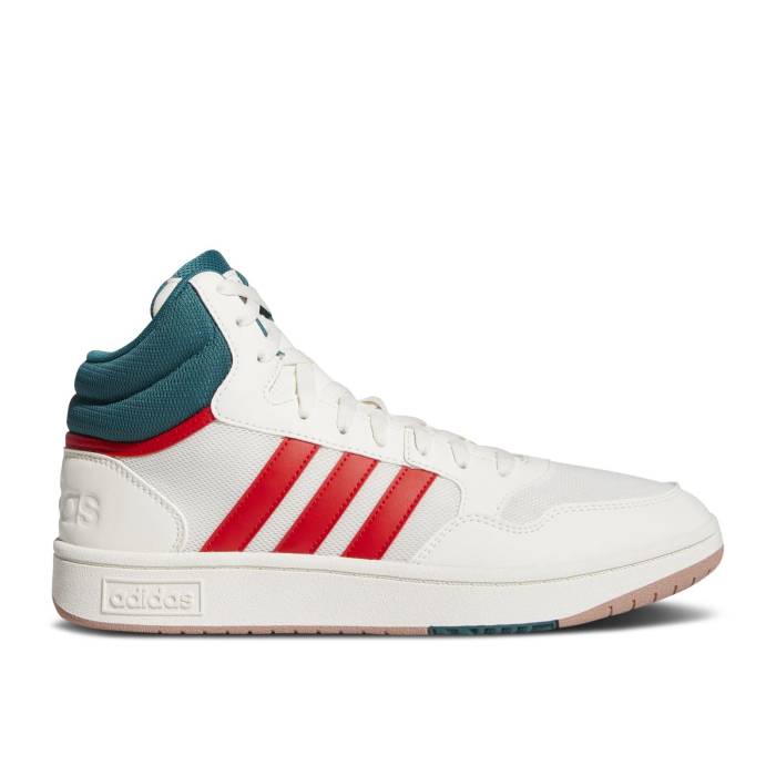ǥ Adidas  Hoops 3.0 Mid 'White Vivid Red' Men Cloud White/Vivid R...