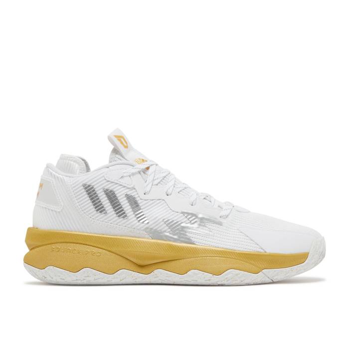 アディダス Adidas 【 Dame 8 'Laheem The Dream' Men Footwear White/Silver Metallic/Gold 】 靴 メンズ靴 スニーカー メンズ 白色 ホワイト Silver 銀色・シルバー ゴールド