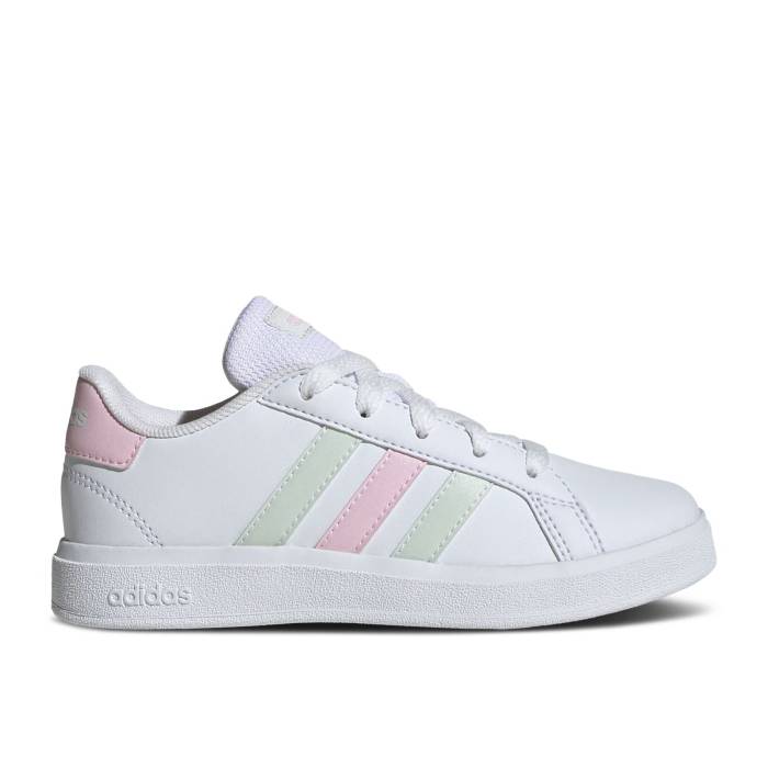 アディダス Adidas 【 Grand Court Lace-Up K 'White Crystal Jade Pink' Youth Cloud White...