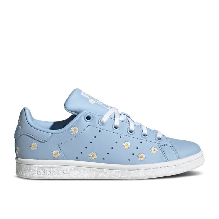 楽天スニケスアディダス Adidas 【 Stan Smith J 'Floral Embroidery - Clear Sky' Youth Clear Sky/Cloud White/Cloud White 】 キッズ ベビー マタニティ キッズファッション 靴 スニーカー ジュニア キッズ スカイ 白色 ホワイト