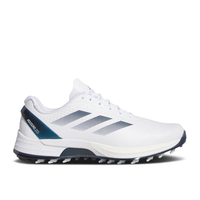 アディダス Adidas 【 Adizero Zg Spikeless Golf 'White Collegiate Navy' Men Cloud White/Collegiate Navy/Zero Metallic 】 アディゼロ golf ゴルフ 靴 メンズ靴 スニーカー メンズ 白色 ホワイト 紺色 ネイビー ゼロ