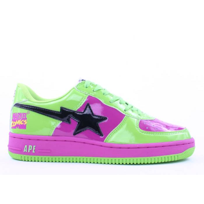 ベイプ Bape 【 Marvel Comics X Sta Fs-001 Low 'Hulk' Men Green/Pink 】 コミックス 靴 メンズ靴 ス...