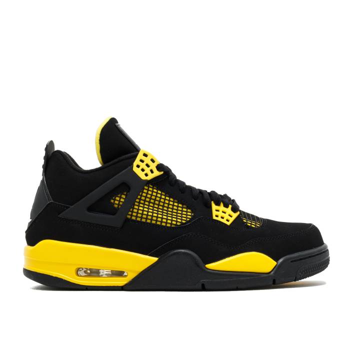 ナイキ　エアジョーダン Air Jordan 【 Jordan 4 Retro 'Thunder' 2012 Men Black/White/Tour Yellow 】 レトロ 靴 メンズ靴 スニーカー メンズ 黒色 ブラック 白色 ホワイト yellow 黄色・イエロー