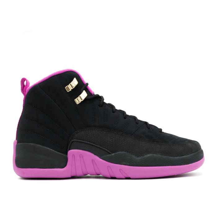 楽天スニケスナイキ　エアジョーダン Air Jordan 【 Jordan 12 Retro Gg 'Hyper Violet' Youth Black/Metallic Gold Star-Hyper Violet 】 レトロ キッズ ベビー マタニティ キッズファッション 靴 スニーカー ジュニア キッズ 黒色