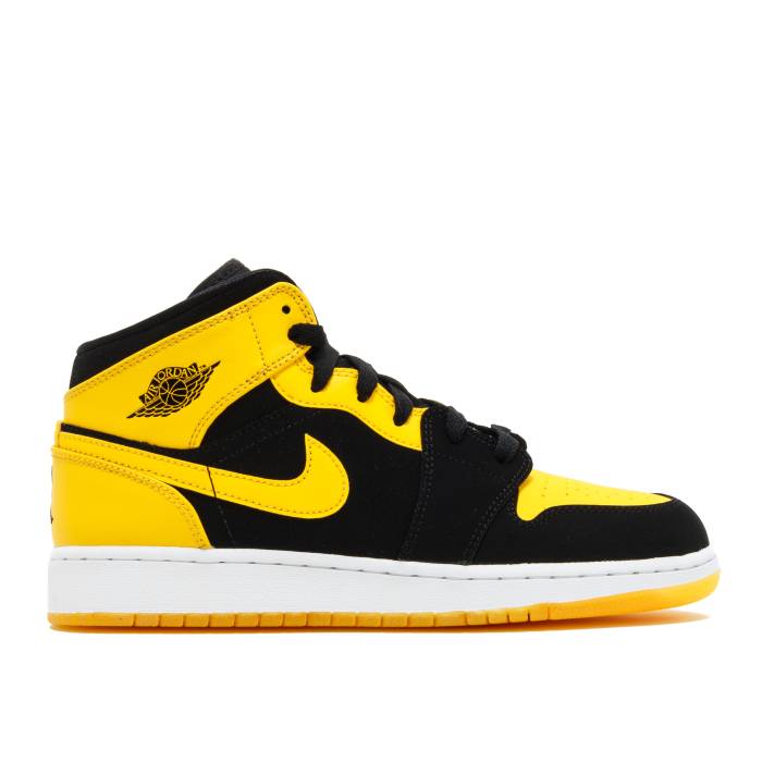 楽天スニケスナイキ　エアジョーダン Air Jordan 【 Jordan 1 Retro Mid Gs 'New Love' 2017 Youth Black/Varsity Maize-White 】 レトロ ミッド キッズ ベビー マタニティ キッズファッション 靴 スニーカー ジュニア キッズ 黒
