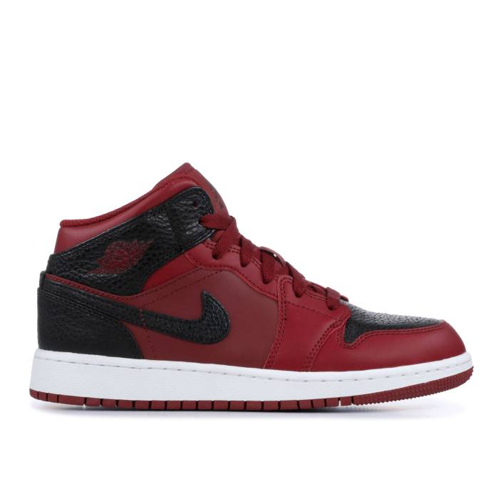 楽天スニケスナイキ　エアジョーダン Air Jordan 【 Jordan 1 Retro Mid Gs 'Team Red Black' Youth Team Red/Black-Summit White 】 レトロ ミッド Red 赤・レッド キッズ ベビー マタニティ キッズファッション 靴 スニーカー ジ