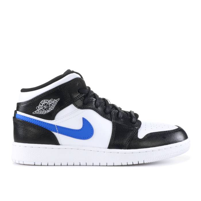 楽天スニケスナイキ　エアジョーダン Air Jordan 【 Jordan 1 Retro Mid Gs 'Multi-Color Swoosh' Youth Black/White-University Red-Tour Yellow 】 レトロ ミッド キッズ ベビー マタニティ キッズファッション 靴 スニーカー ジュニ