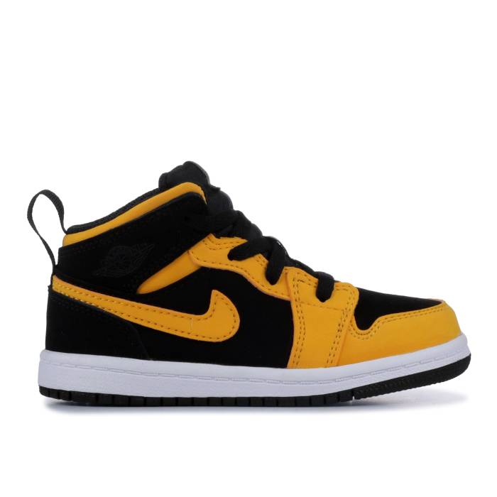ナイキ　エアジョーダン Air Jordan 【 Jordan 1 Mid Td 'Reverse New Love' Infant Black/White-University Gold 】 ミッド キッズ ベ..