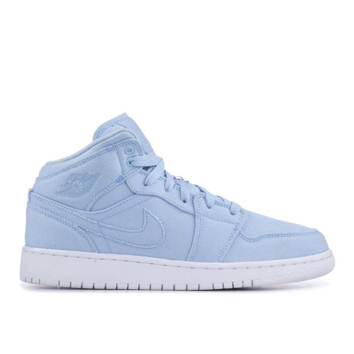 楽天スニケスナイキ　エアジョーダン Air Jordan 【 Jordan 1 Mid Bg 'Easter Blue' Youth Ice Blue/Ice Blue-White 】 ミッド キッズ ベビー マタニティ キッズファッション 靴 スニーカー ジュニア キッズ 青色 ブルー