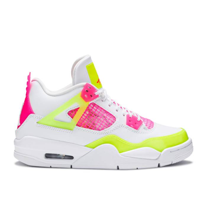 楽天スニケスナイキ　エアジョーダン Air Jordan 【 Jordan 4 Retro Gs 'Lemon Venom' Youth White/Lemon Venom/Pink Blast 】 レトロ キッズ ベビー マタニティ キッズファッション 靴 スニーカー ジュニア キッズ 白色 ホワイ