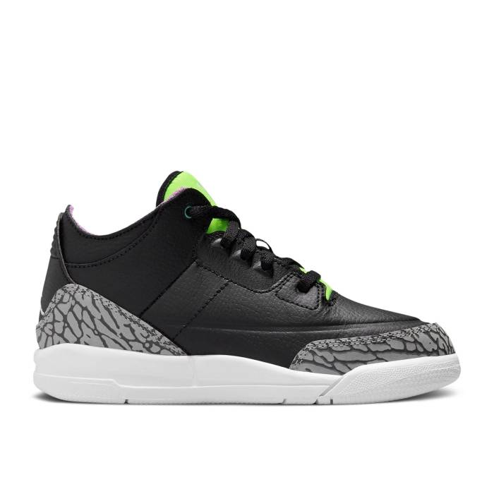 ʥ硼 Air Jordan  Jordan 3 Retro Ps 'Electric Green' Youth Blac...