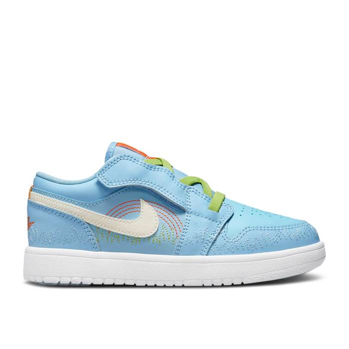 ʥ硼 Air Jordan  Jordan 1 Low Se Ps 'Blue Stitch' Youth Psychi...