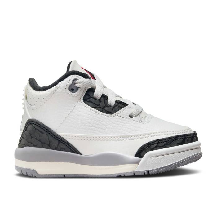 楽天スニケスナイキ　エアジョーダン Air Jordan 【 Jordan 3 Retro Td 'Cement Grey' Infant Summit White/Fire Red/Cement Grey/Black 】 レトロ キッズ ベビー マタニティ ベビーファッション 靴 スニーカー ベビー 白色 ホワイト