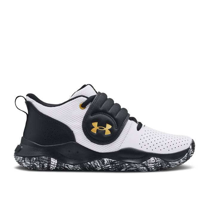 楽天スニケスアンダーアーマー Under Armour 【 Zone Bb Gs 'White Black Gold' Youth White/Black 】 zone ゾーン 黒色 ブラック キッズ ベビー マタニティ キッズファッション 靴 スニーカー ジュニア キッズ 白色 ホワイト